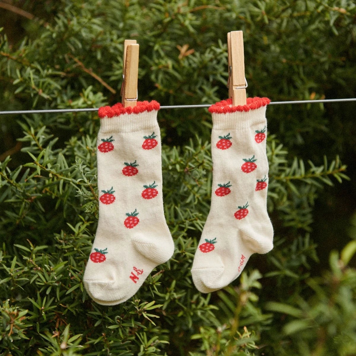 Nature Baby Cotton Socks - Raspberry Print