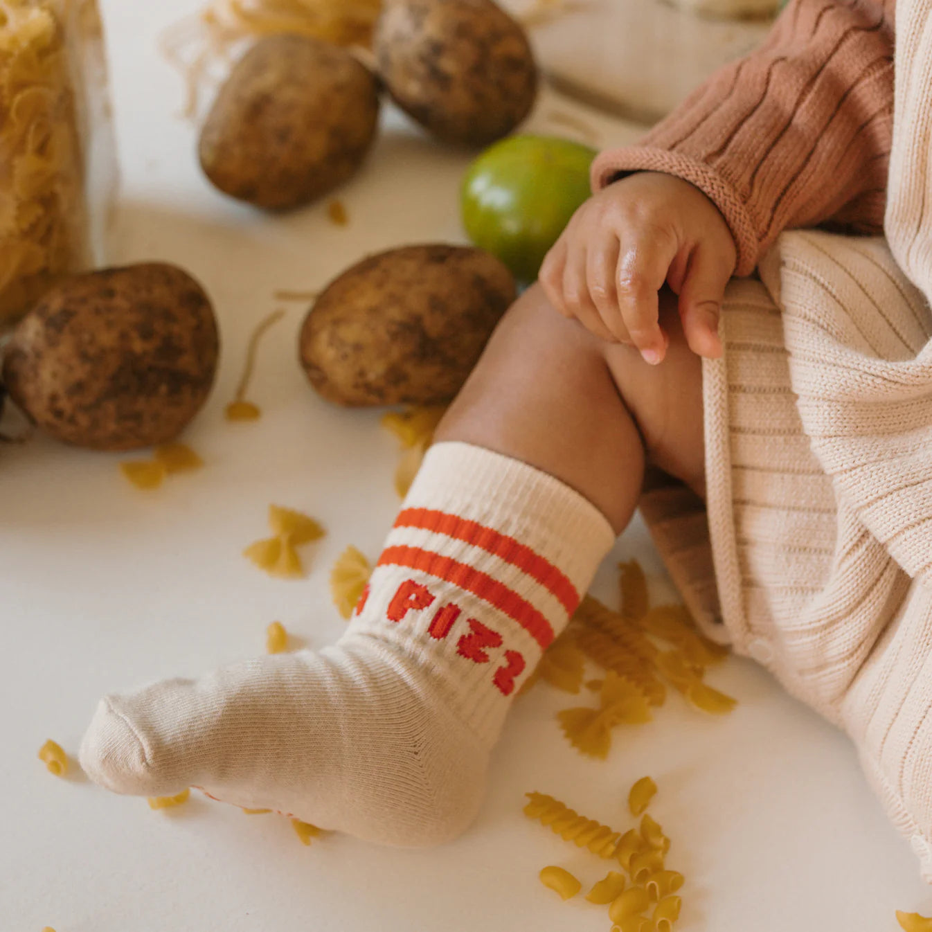Golden Children Pizza Socks Dough