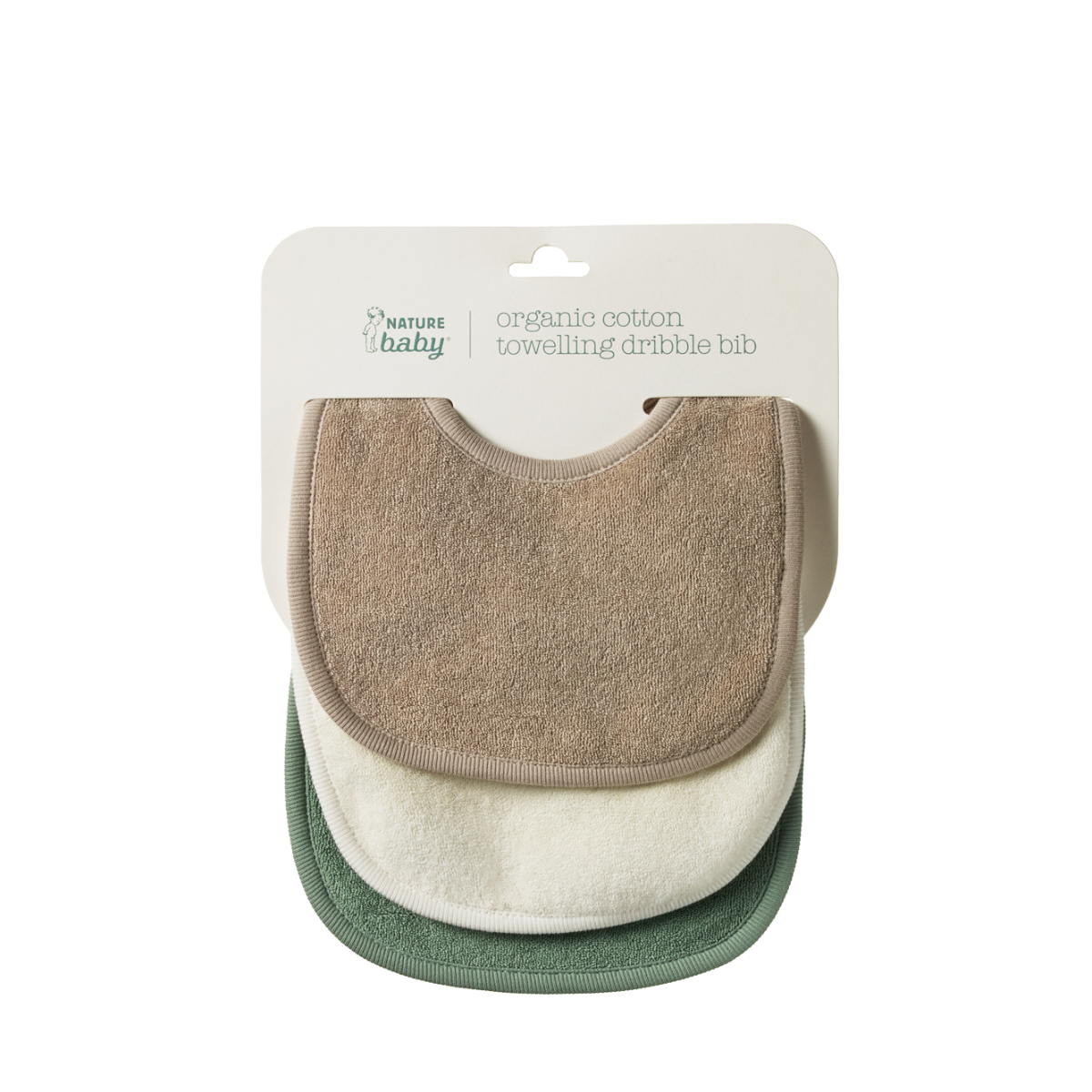 Nature Baby Dribble Bibs 3 Pack NATURAL/NOUGAT/LILY PAD