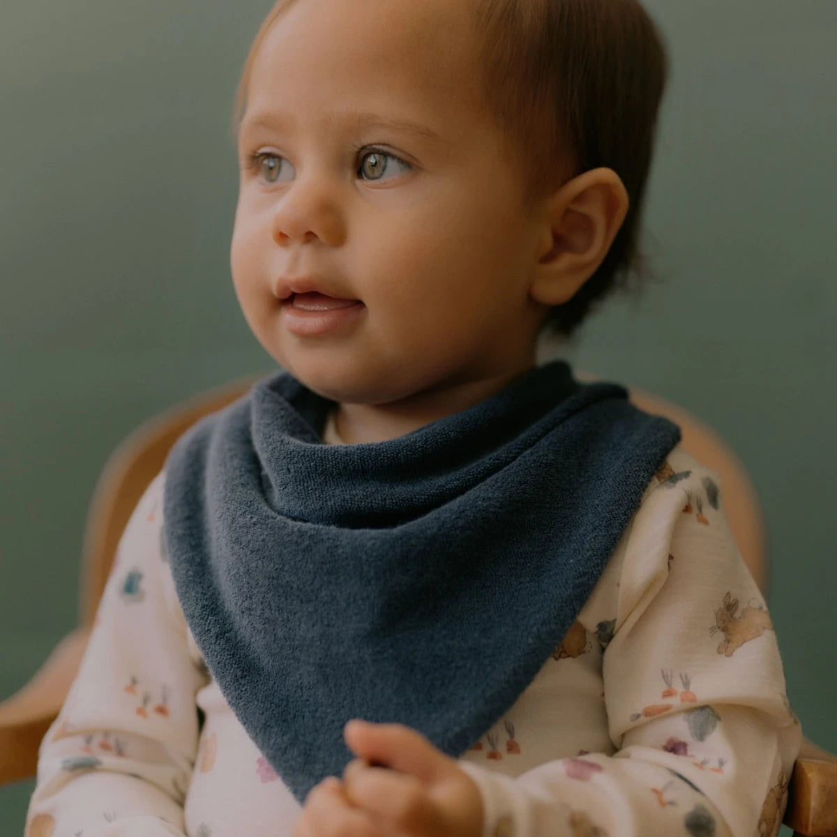 Nature Baby Terry Triangle Bib Vintage Indigo