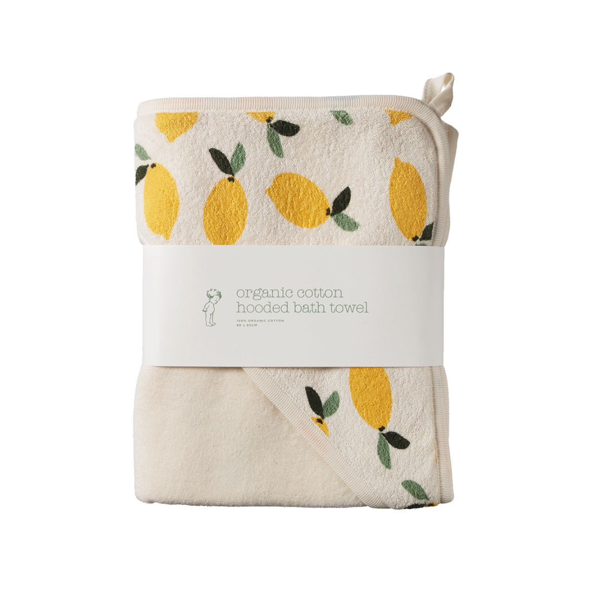 Nature Baby Hooded Towel - Lemon Terry Print