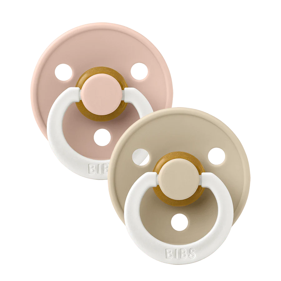 BIBS Dummies Colour GLOW 2 PACK - Blush/Vanilla