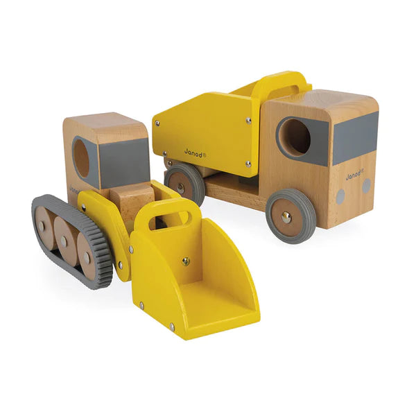 Janod Dump Truck and Bulldozer