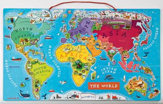 Janod - Magnetic World Map Puzzle