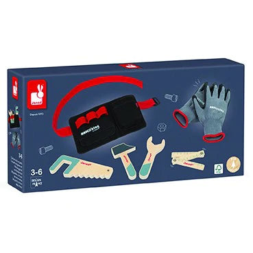 Janod - BricoKids DIY Tool Belt and Gloves Set