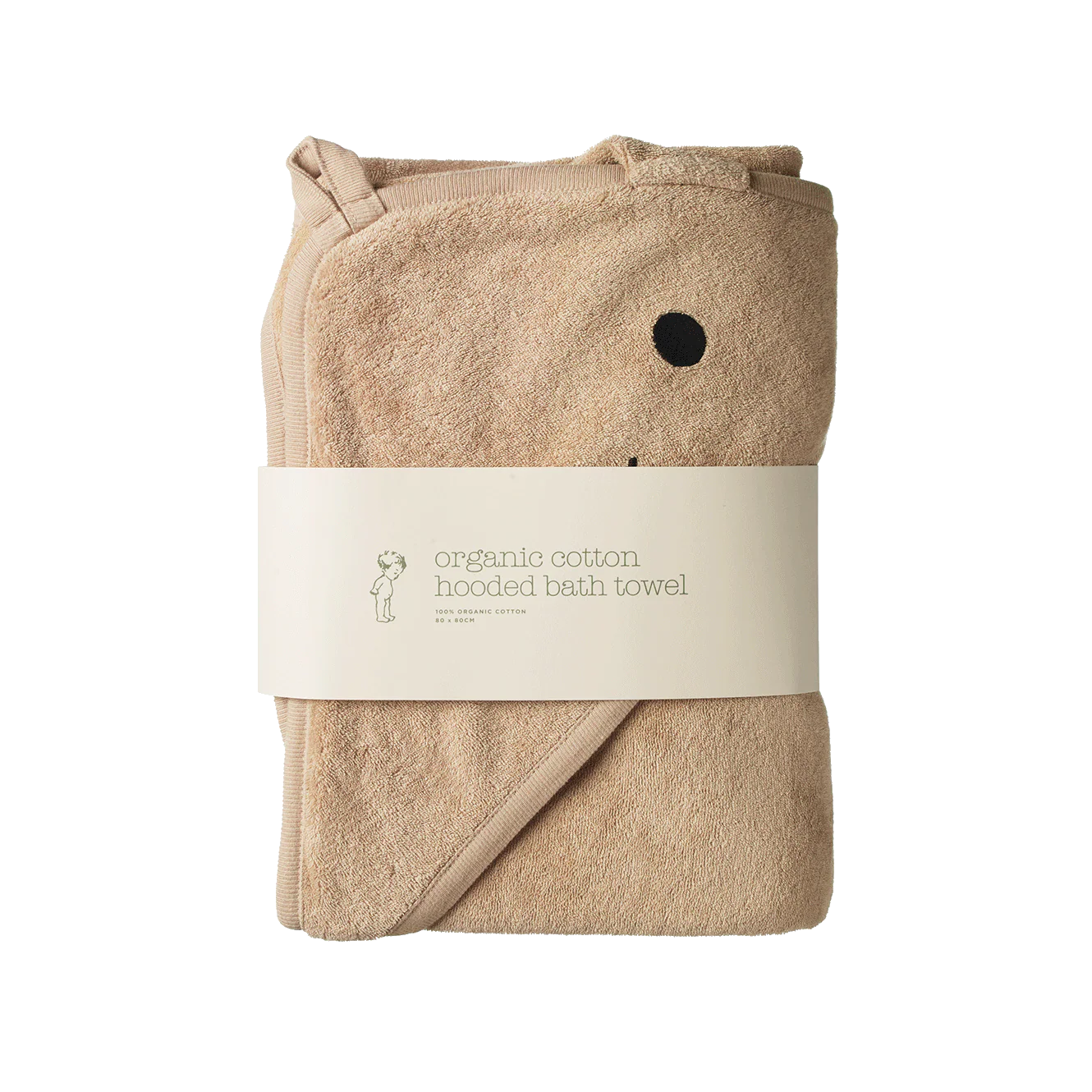 Nature Baby Bunny Hooded Bath Towel Nougat