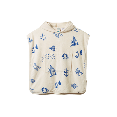 Nature Baby Poncho Towel - Atlantic Print Terry