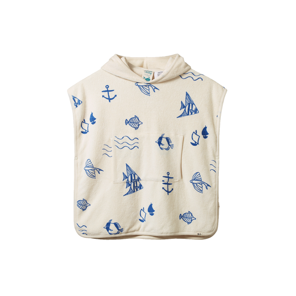 Nature Baby Poncho Towel - Atlantic Print Terry