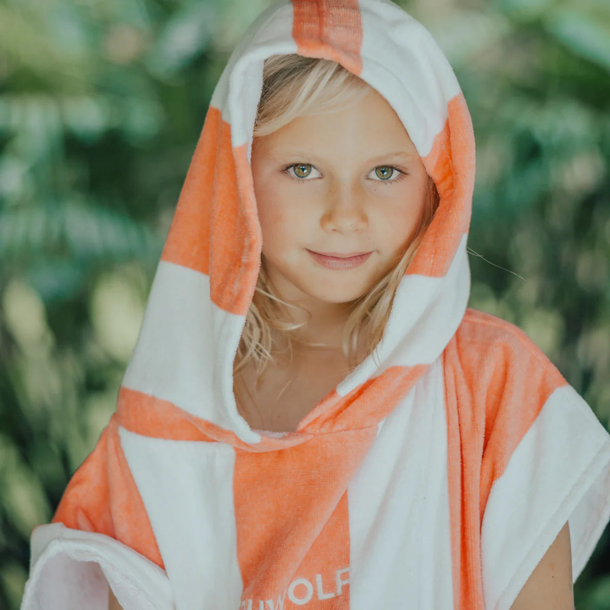 Crywolf - HOODED TOWEL Coral Stripe