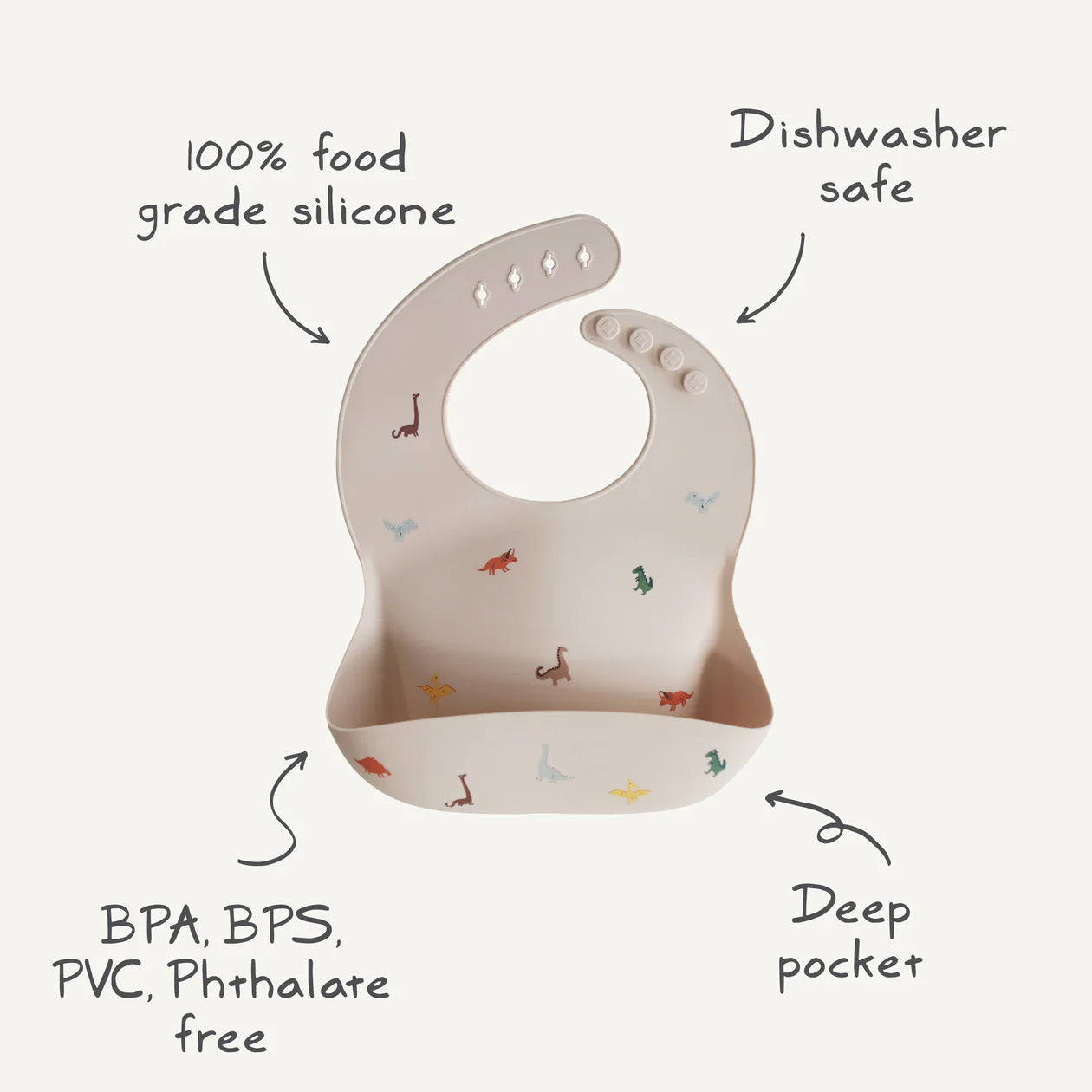 Mushie Silicone Baby Bib - Cherries