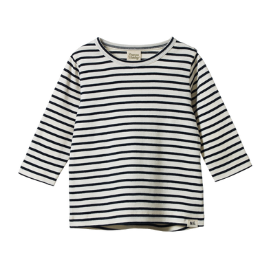 Long Sleeve River Tee - Navy Sailor Stripe