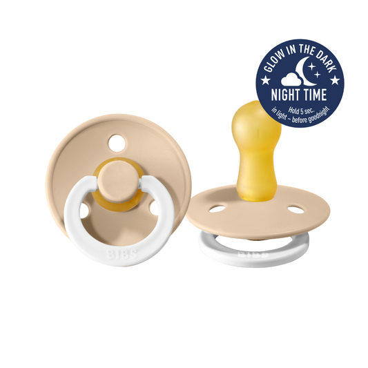 BIBS Dummies Twin Pack - Night Glow - Vanilla