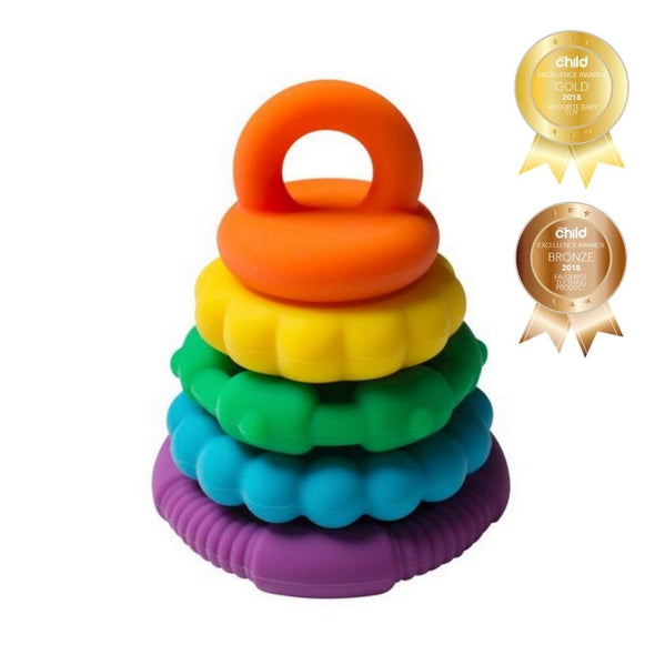 Rainbow Stacker & Teething Toy - Bright