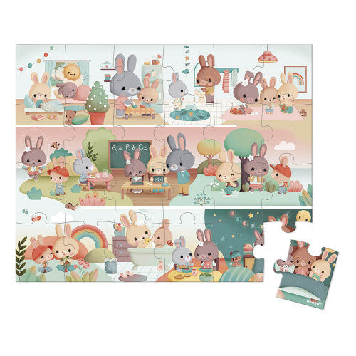 Janod - Rabbits Day Puzzle - 24 piece